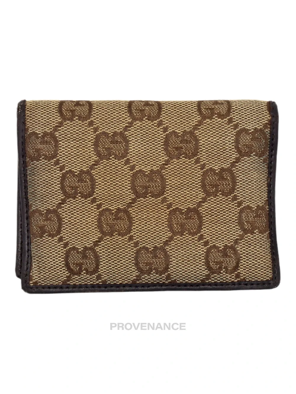 🔴 Gucci Card Wallet - GG Canvas Brown